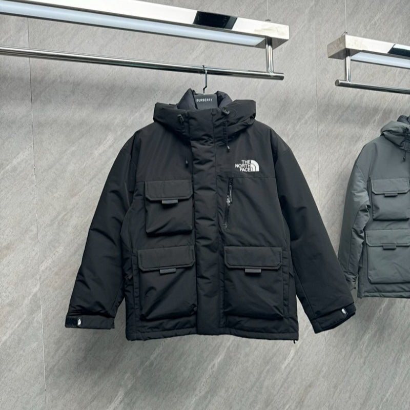 105891 Men's and women's northern workwear with multiple pockets, hooded down jacket, clothes