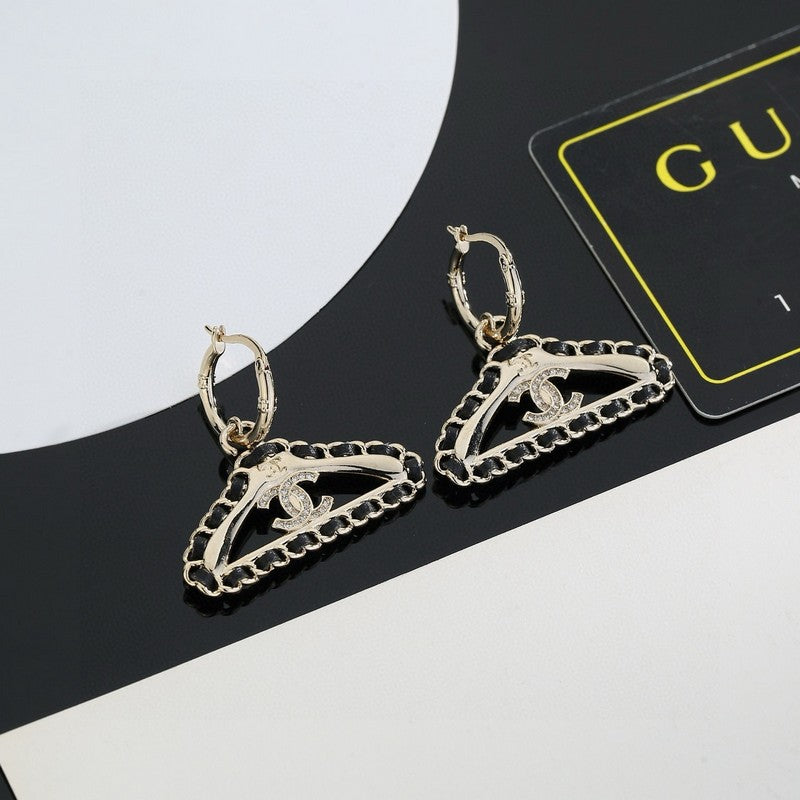 18K Chanel Coat Hanger Earrings