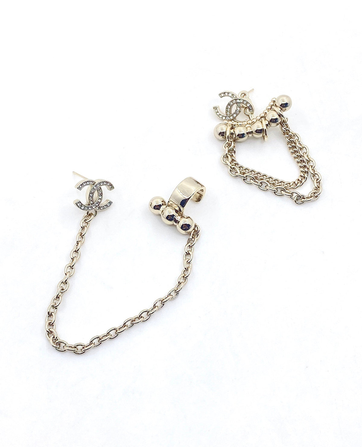 18K Chanel Chain Earrings